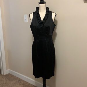 Taylor black sateen cocktail dress